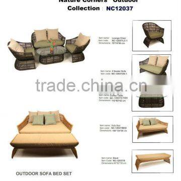 Outdoor Rattan Sofa Bed Lounger