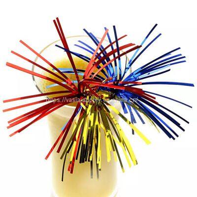 100 Pieces Cocktail Paper Umbrella Picks Foil Frill Picks Fruit Toppers Decor Cocktail Parasols Cupcake Toppers Hawaiian Tropical Parasol Cocktail Sticks Fruit Toothpicks for Cupcake Drinks Decor