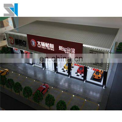 4S car shop miniature building model with architectural model material ,scale model