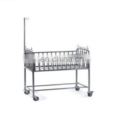 Stainless Steel Type Medical Baby Bed With Mattress 3cm for Hospital and Clinic Use photo-2
