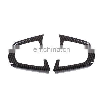 Carbon fiber Style ABS Plastic For BMW 5 Series G30 2018 Car-Styling ABS Chrome Interior Steering Wheel Button Frame Trim 2pcs