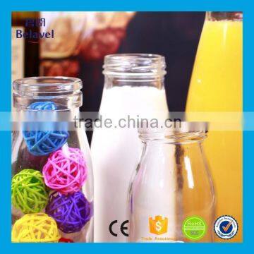 Supply 7oz 200ml Juice Bottle Clear Glass Empty Milk Bottle