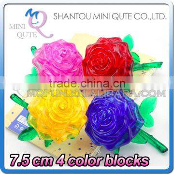 Mini Qute 3D Crystal Puzzle Rose flower building Adult kids model educational toy gift NO.MQ 011