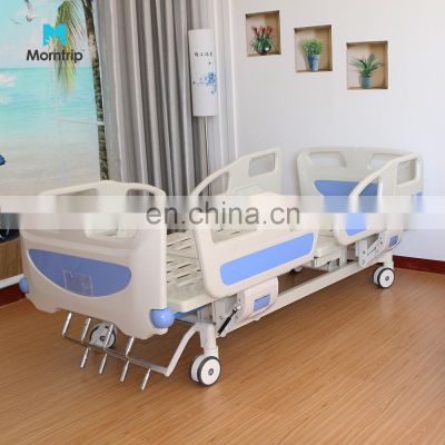 Wholesale Silent Wheels Patient Manual Five Functions Height Adjustable Hospital Bed 4 Cranks Safety ABS Side Rails Med Beds