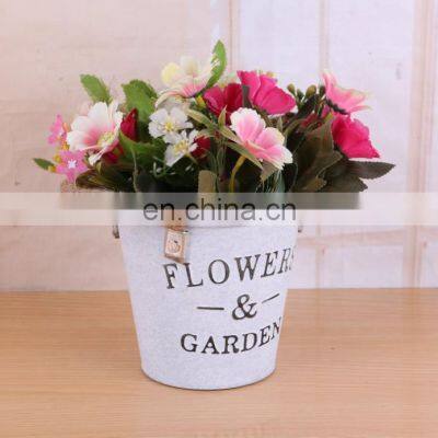 Wholesale Home Decorative Garden Plants Antique Round White Color Hemp Rope Hanging Painting Flower Pots Flower Vase photo-4