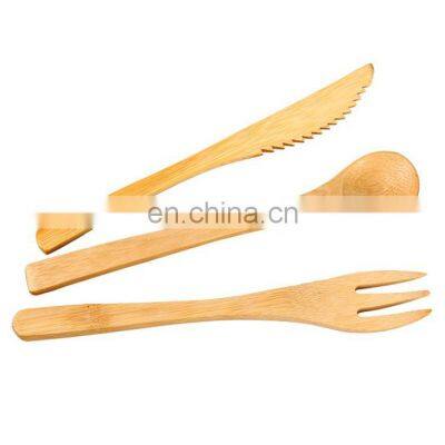 New Product Party One Use Wholesale Natural Bamboo Sugar Spoon Fork Knife Set Korea