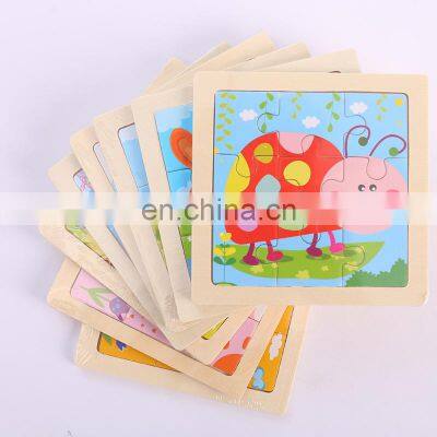 Intelligence Kids Toy Wooden 3D Puzzle Jigsaw Tangram for Children Baby Cartoon Animal/Traffic Puzzles Educational Learning Toys photo-2