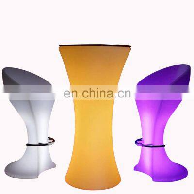 hot sale high bar table and chairs outdoor round party cocktail night club furniture led bar tables