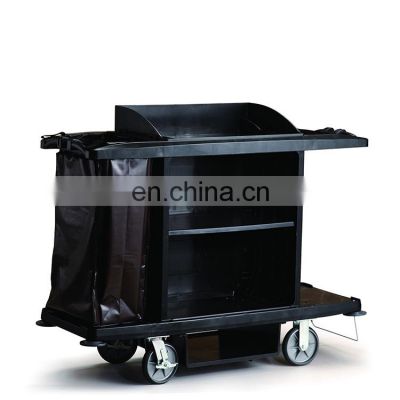 Hot Selling Super Quality Hotel Multifunctional Stainless Steel Housekeeping Cleaning Cart With Canvas Bag