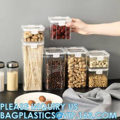 Hot Sales Food Container Plastic Kitchen Refrigerator Storage box for coffee tea spices salt sugar and other fine foods