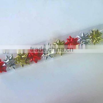 gold silver red ribbon mini star bow or gift packingaging or holiday decoration