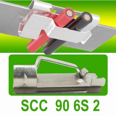 Wholesales SCC 90 6S 2 Stainless Steel 301 Good Looking PV Wire Clip Solar Panel Cable Clips