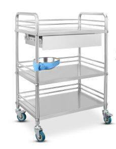 304 Stainless Steel Hospital Clinc Lab Furniture Instrument Medical Trolley