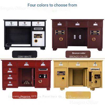 Mesa de Trabalho com Trava Multifuncional com Cofre Escondido, Ranura para Moedas e Buracos para Cabos de CPU – Design em Aço Espessado para Estações de Trabalho Seguras photo-5