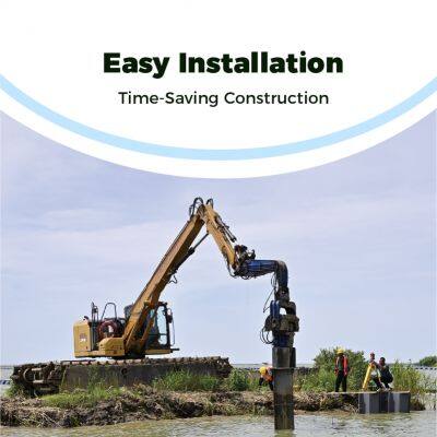 Installation facile, longue durée de vie de plus de 60 ans, durable, palplanche en feuille PVC en forme de U pour murs de soutènement