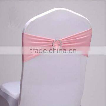 elegant pink party spandex stretch chair sashes with round buckles / lycra chair bands