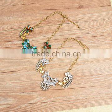 Fashion Gemstone Blue Turquoise Bead Chain Druzy Pendant Necklace For Women photo-2