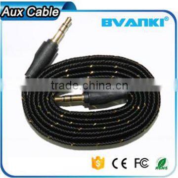 New Products 2016 Quality Nylon Braided Aux Cable 3.5mm Male Male Colorful Audio Cable Bulk Buy From China Supplier's Choice photo-3