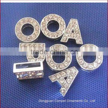 Factory Direct Wholesale DIY Personalized Dog Collar Accessories 10MM Full Diamonds Slide Letter