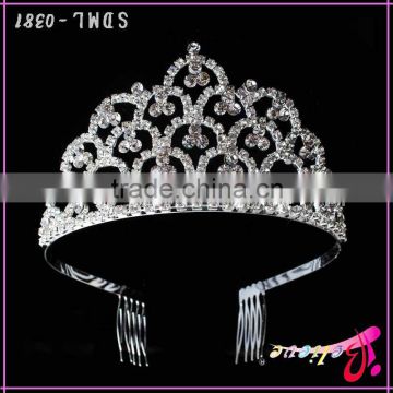 Luxurious crystal wholesale tiara crown,diamond bridal crown princess crown for girls