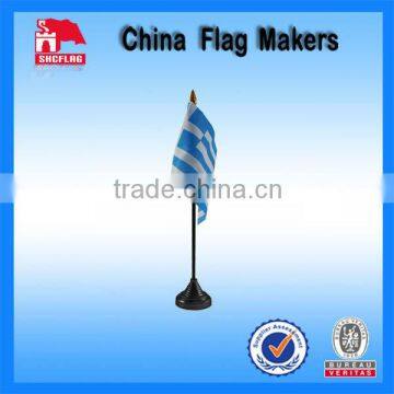 Custom 100% Polyester Table Flag With Black Plastic Base