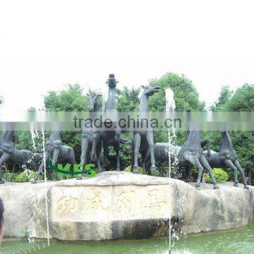 Bronze life size horse fountain