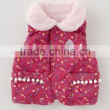 Japanese Wholesale Products High Quality Flower Pattern Baby Winter Cute Toddler Vest Children Clothing Kids Wear Infant Clothes photo-2
