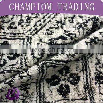 Champiom Textile 65/35 cotton polyester hacci jacquard fabric for woman sweater fabric
