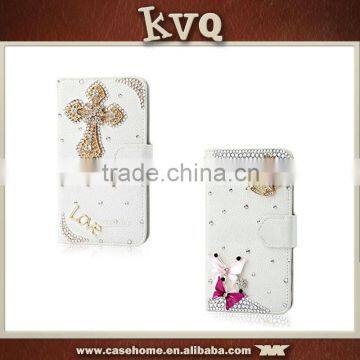 New Fashion Leather Flip Cover Case Stick Bling Crystal Diamonds for ZTE Blade A711 4G LTE photo-5