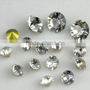 China factory wholesale Jonquil color Chatons, MC crystal point back rhinestones, diamond crystals for decoration