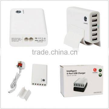 Hot Selling Multi 6 Port Travel USB Charger With UK Plug Adapter