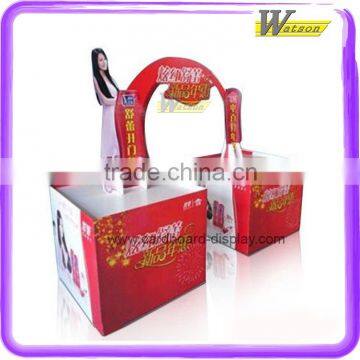Supermarket hot sale cardboard pallet display for shampoo display