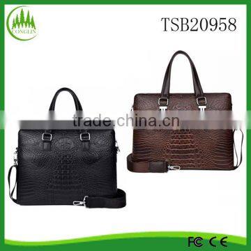 Crocodile15 inch Shoulder Notebook Computer Bag Business Leather Laptop Bag