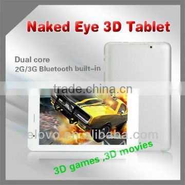 Latest 7 inch dual core naked eye 3D Android Mid with phone function