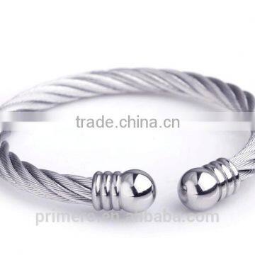NEW Design Silver With 18K Gold Cable Cuff Bangles Classics Bracelet photo-3