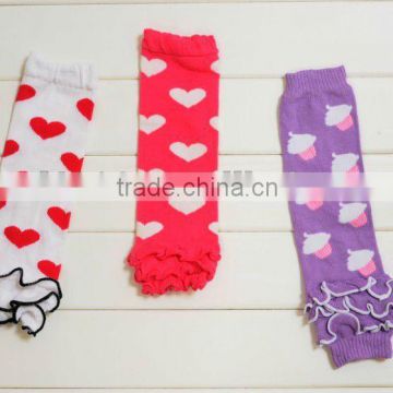 Knitted cotton heart leg warmer