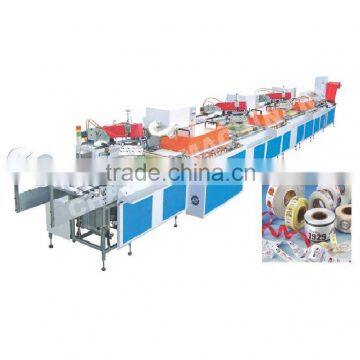 Automatic Multi-color satin/paper/cotton Roll Label Silk Screen Printing machine for sale/price
