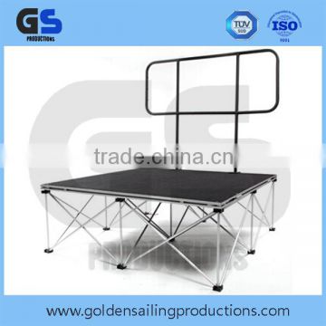 Smart stage, portable stage deck /platform with guard rail