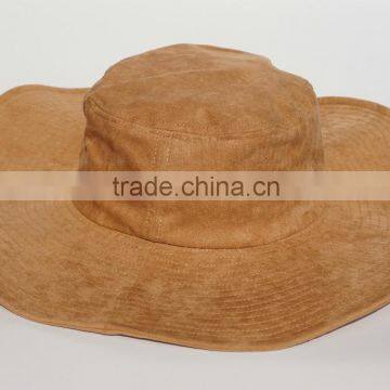 Blank suede brown bucket hat