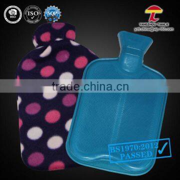 natural rubber spots hot water bag with cover