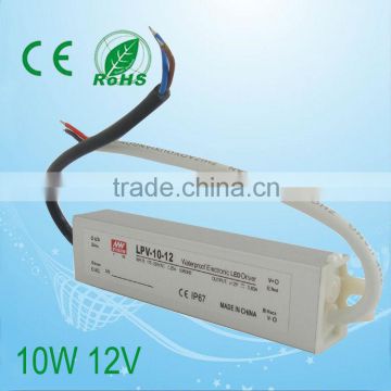 Aluminum shell for waterproof Constant Current led driver 10w 12v led power supply 3 years warranty