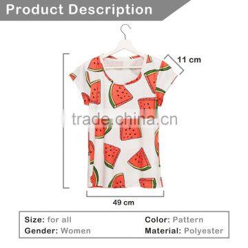 Brand New Custom 3D Printing Watermelon White Printed T-shirt Factory Price