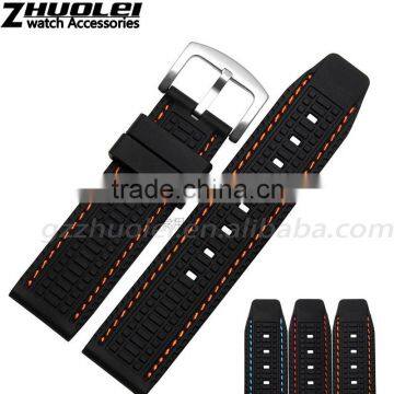 24mm Black Diver Rubber Watch Strap Wholesale 3PCS photo-2