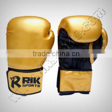 Boxing Gloves Golden Check Synthetic Leather Outer side made of Vinyl Inner Side High density foam Padding