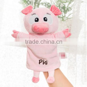 Funny Cartoon Character Pig Animals Hand Puppet Plush Toys For Adult