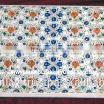 Indian Inlay Marble Dining Table Top, Exclusive Marble Table Tops