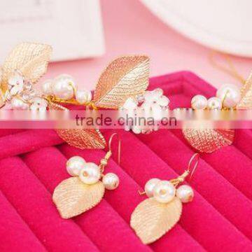 elegant gold leaves flower adult headbands wedding hair accessories