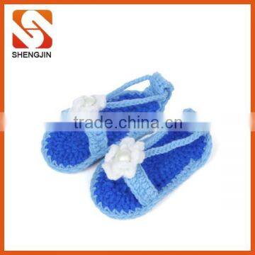 SJ-6282 2015 promotional knited baby moccasin fashion crochet baby sandle shoes