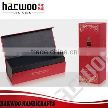 Hinged single Cardboard wine pack with magnet