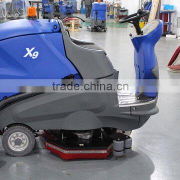 Commercial dual-brush floor scrubber